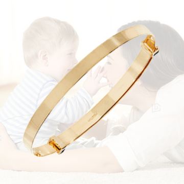 9ct Yellow Gold Plain Expanding Baby Bangle