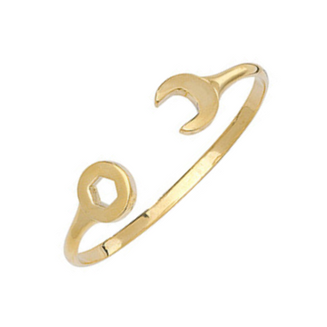 9ct Yellow Gold Spanner and Nut Torque Bangle