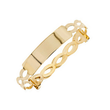9ct Yellow Gold Baby Identity Bangle with Open Link Design