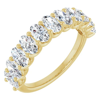 2ct Oval Brilliant Lab Diamond Half Eternity Ring in 9ct Yellow Gold