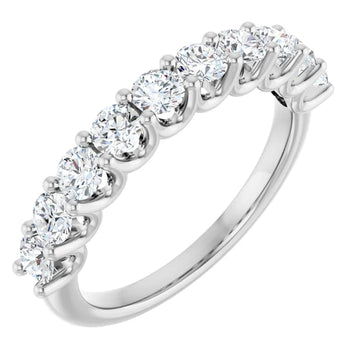 1ct Diamond Ubar Style Half Eternity Ring in 9ct White Gold