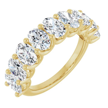 3.5ct Oval Brilliant Lab Diamond Half Eternity Ring in 18ct Yellow Gold