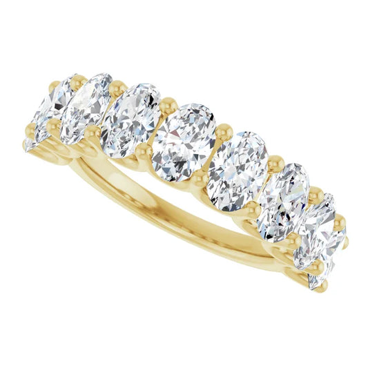 3.5ct Oval Brilliant Lab Diamond Half Eternity Ring in 9ct Yellow Gold