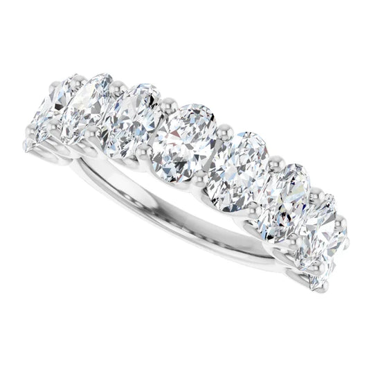 3.5ct Oval Brilliant Lab Diamond Half Eternity Ring in Platinum 950