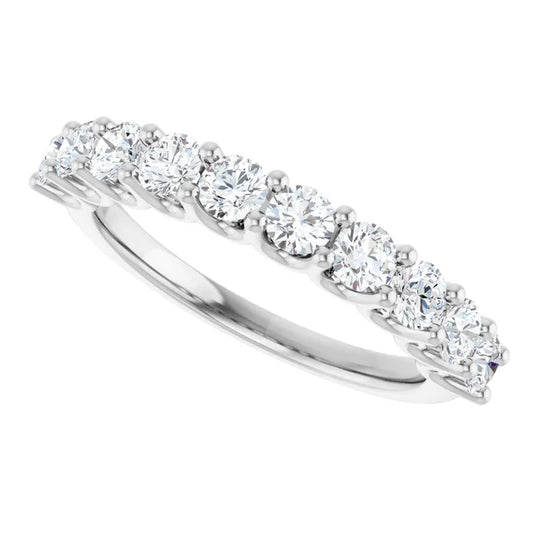 1ct Diamond Ubar Style Half Eternity Ring in Platinum 950