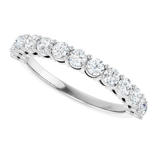 0.75ct Round Brilliant Natural Diamond Half Eternity Ring in 18ct White Gold