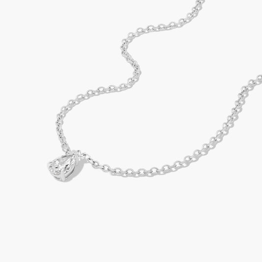 2ct Pear Shaped Lab Diamond Solitaire Pendant in 9ct White Gold