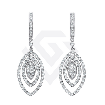 9ct White Gold 1ct Diamond Drop Earrings