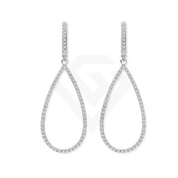 9ct White Gold 0.35ct Diamond Drop Earrings