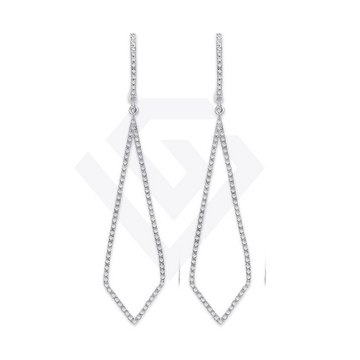 9ct White Gold 0.40ct Diamond Drop Earrings