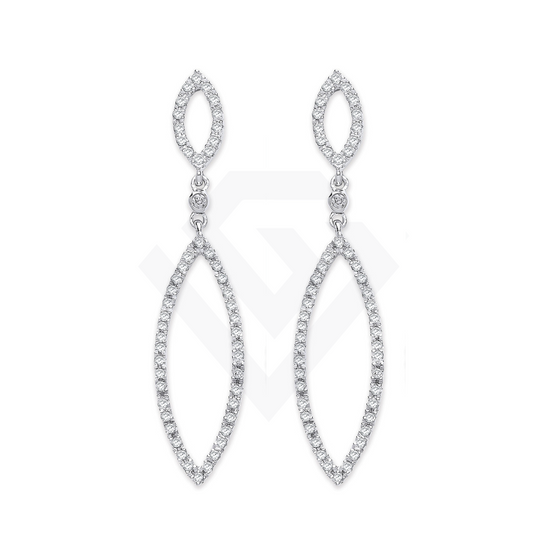 9ct White Gold 0.50ct Diamond Drop Earrings