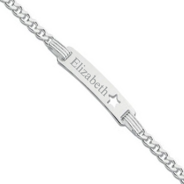 Sterling Silver 925 Personalised Baby Bracelet with Star Shape