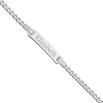 Sterling Silver 925 Personalised Baby Identity Bracelet 6"