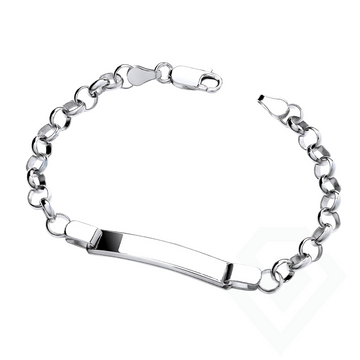 Sterling Silver 925 Baby ID Belecher Bracelet - 6.5 inch, Free Personalisation