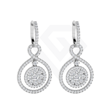 2.7ct Infinity Loop Lab Grown Diamond Drop Earrings in 9ct White Gold