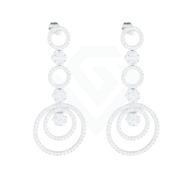 3.4ct Lab-Grown Diamond Circle Drop Earrings in 9ct White Gold
