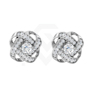 0.6ct Lab-Grown Diamond Knot Stud Earrings in 9ct White Gold