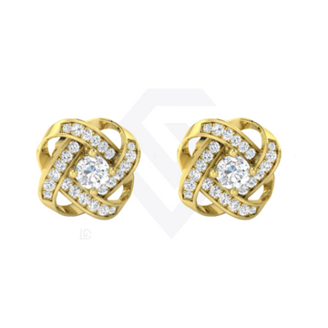 0.6ct Lab-Grown Diamond Knot Stud Earrings in 9k Yellow Gold