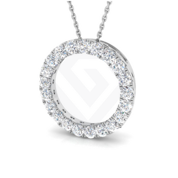 2ct Lab-Grown Diamond Circle Pendant in 9k White Gold