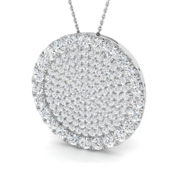 5.4ct Lab-Grown Diamond Round Cluster Pendant in 9k White Gold
