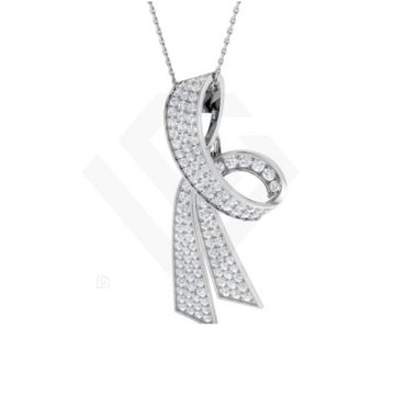 1.57ct Lab-Grown Diamond Ribbon Pendant in 9k White Gold
