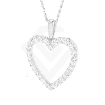 0.5ct Lab-Grown Diamond Heart Pendant in 9ct White Gold