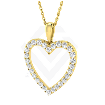 0.5ct Lab-Grown Diamond Heart Pendant in 9ct Yellow Gold