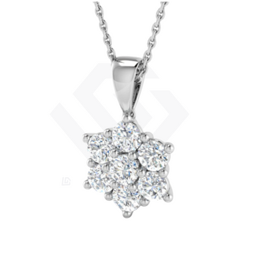 1.0ct Lab-Grown Diamond Cluster Pendant in 9ct White Gold
