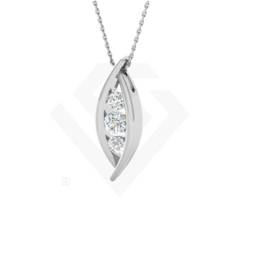 0.65ct Lab-Grown Diamond Three-Stone Pendant in 9ct White Gold