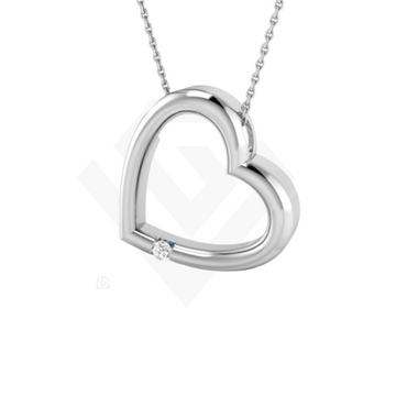 0.05ct Lab Grown Diamond Open Heart Pendant in 9ct White Gold