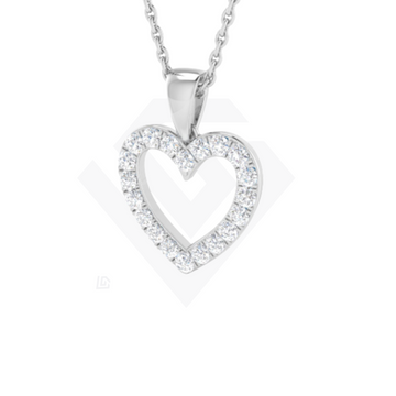 0.25ct Lab Grown Diamond Heart Pendant in 9ct White Gold