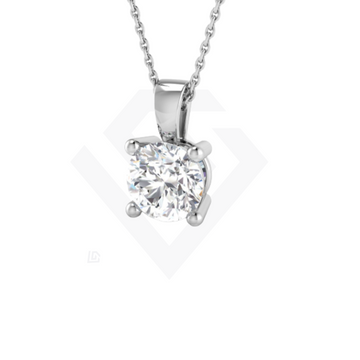 1.0ct Lab Grown Diamond Solitaire Pendant in 18ct White Gold with Chain