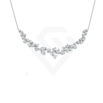 2.6ct Lab Grown Diamond Cluster Necklace in 9ct White Gold