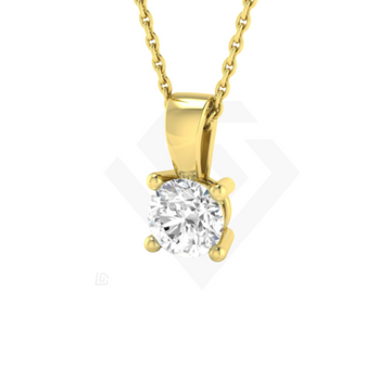 0.75ct Lab Diamond Solitaire Pendant in 9k Yellow Gold