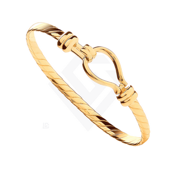 9ct Yellow Gold Ladies Oval Hook Bangle