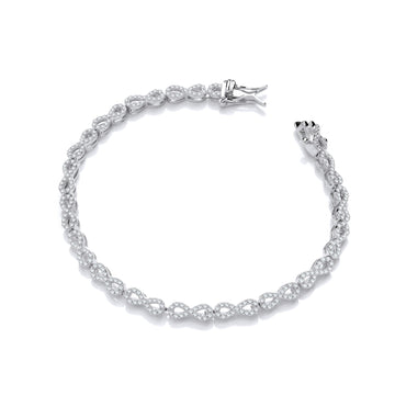 Sterling Silver Infinity Tennis Cubic Zirconia Bracelet