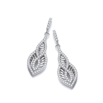 Sterling Silver Micro Pavé Teardrop Cubic Zirconia Earrings