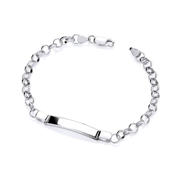 Sterling Silver 925 Ladies Identity Belcher Bracelet 7.5 Inch