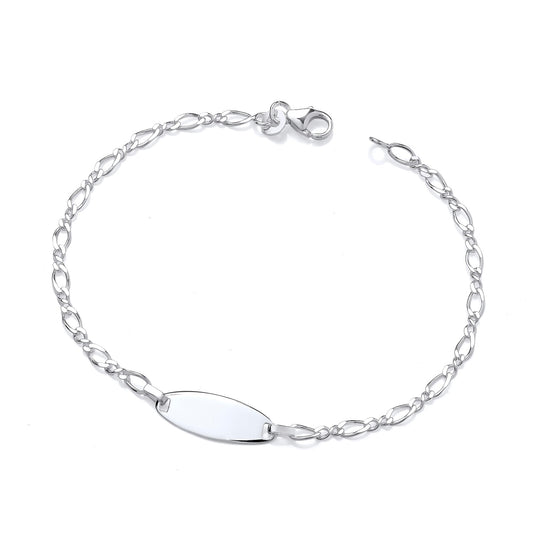 Sterling Silver 925 Ladies Figaro ID Bracelet with free personalisation