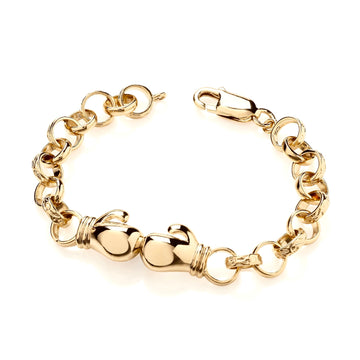 Gold on Sterling Silver Child’s Boxing Glove Bracelet