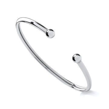 Sterling Silver Ladies Torque Bangle – Timeless 925 Silver Open Cuff Bracelet