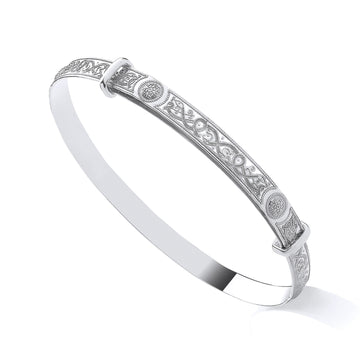 Sterling Silver Ladies Celtic Expanding Bangle