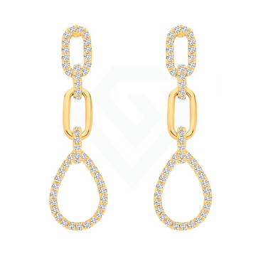9ct Yellow Gold 0.80ct Natural Diamond Drop Earrings