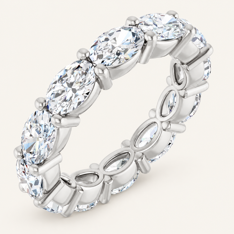 4ct Natural Oval Diamond Full Eternity Ring