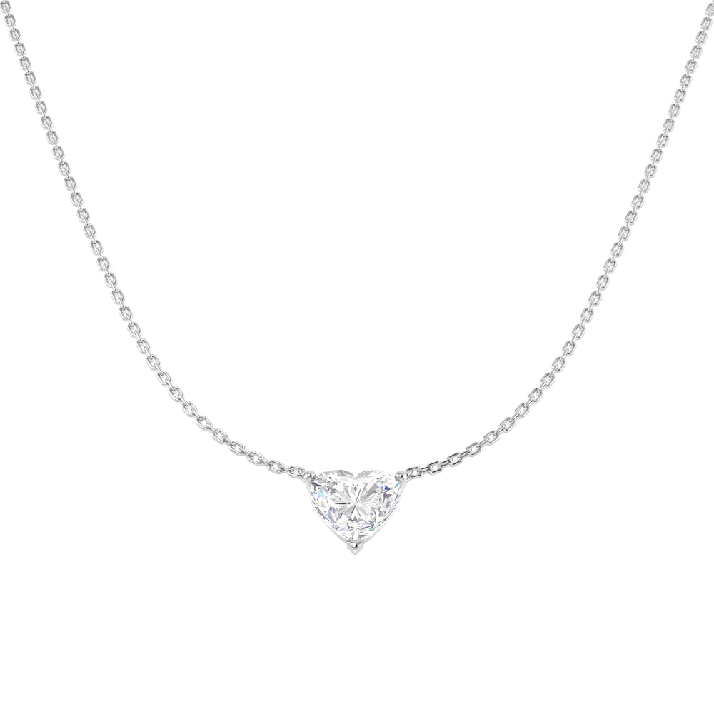 2.03ct lab-grown diamond heart-cut solitaire necklace in 9ct white gold