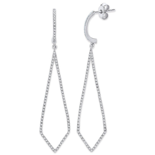 9ct White Gold 0.40ct Diamond Drop Earrings