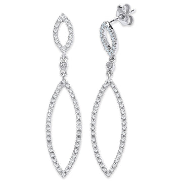 9ct White Gold 0.50ct Diamond Drop Earrings