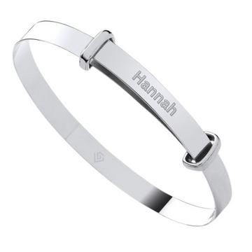 Sterling Silver 925 Expandable Plain Identity Baby Bangle