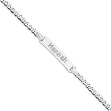 Sterling Silver Personalised Ladies ID Bracelet — 7 Inch