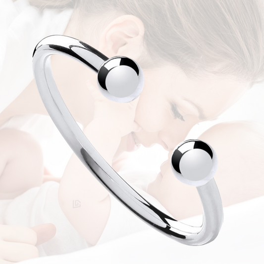 Sterling Silver Babies Torque Bangle – Classic Unisex Baby Bracelet & Keepsake Gift